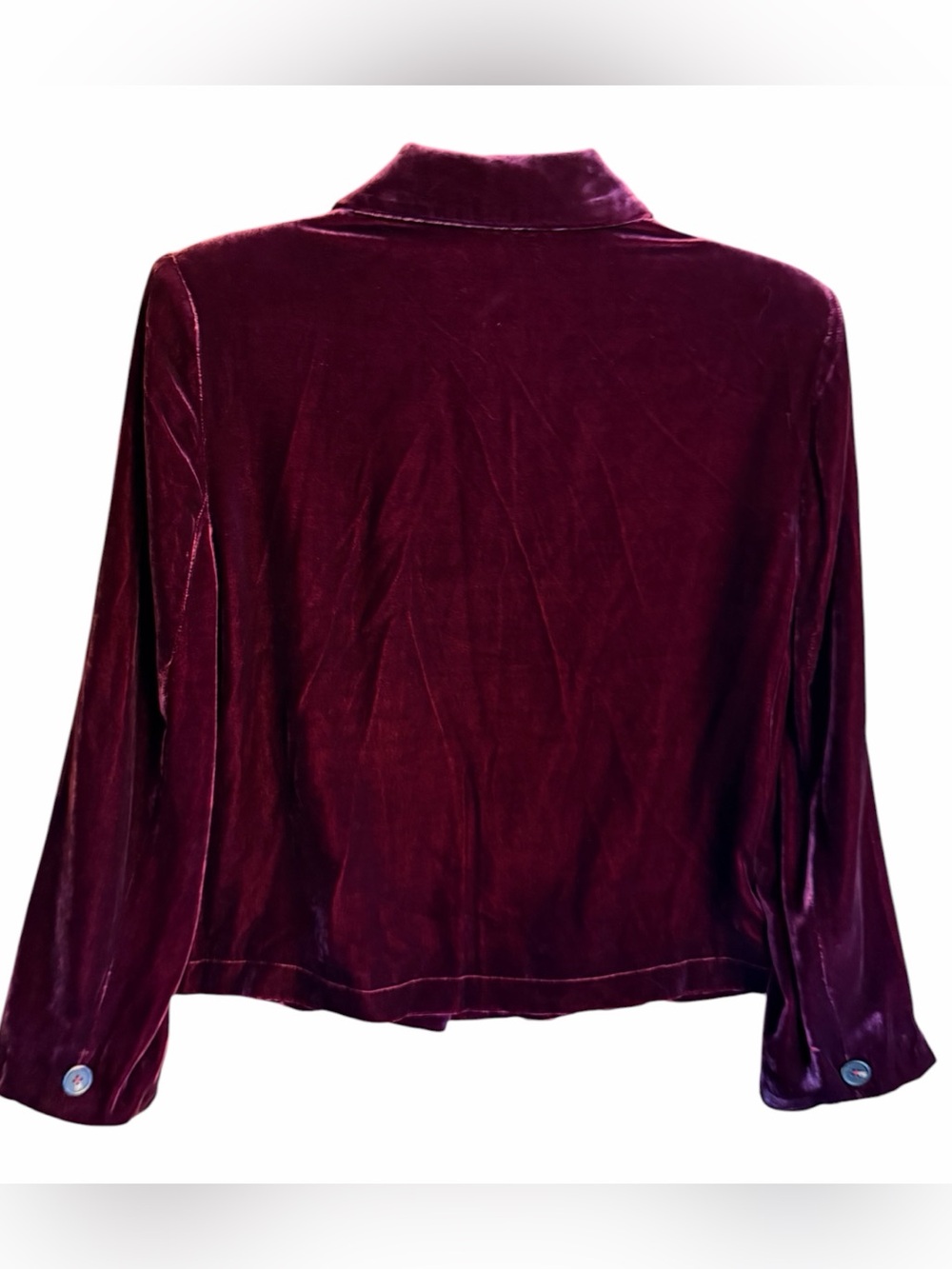 Sundance Crushed Velvet Velour Blazer Burgundy/Amethyst Size M - Picture 3 of 9